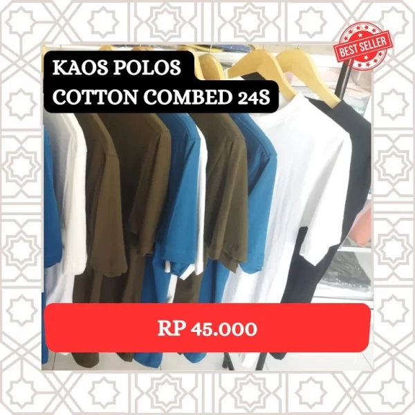 Jual Kaos Polos Bahan Premium Cotton Combed 24s di Klaten